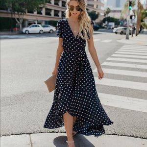 Vici Mama Mia Polka Dot Wrap Maxi Dress